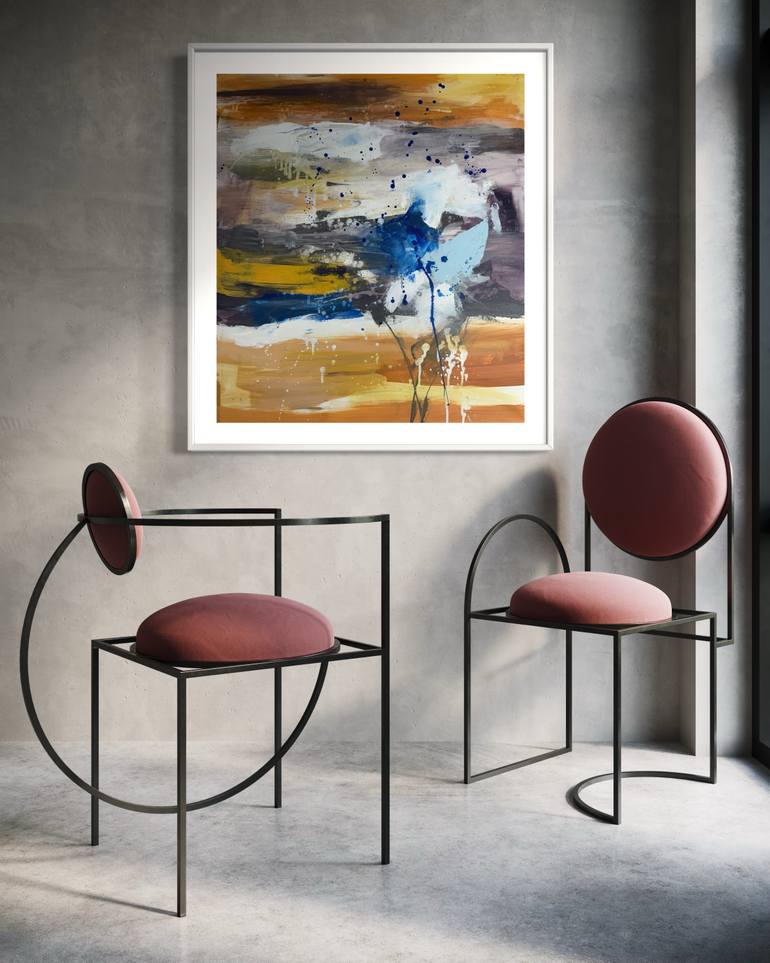 Original Abstract Expressionism Abstract Painting by Rodrigue Semabia