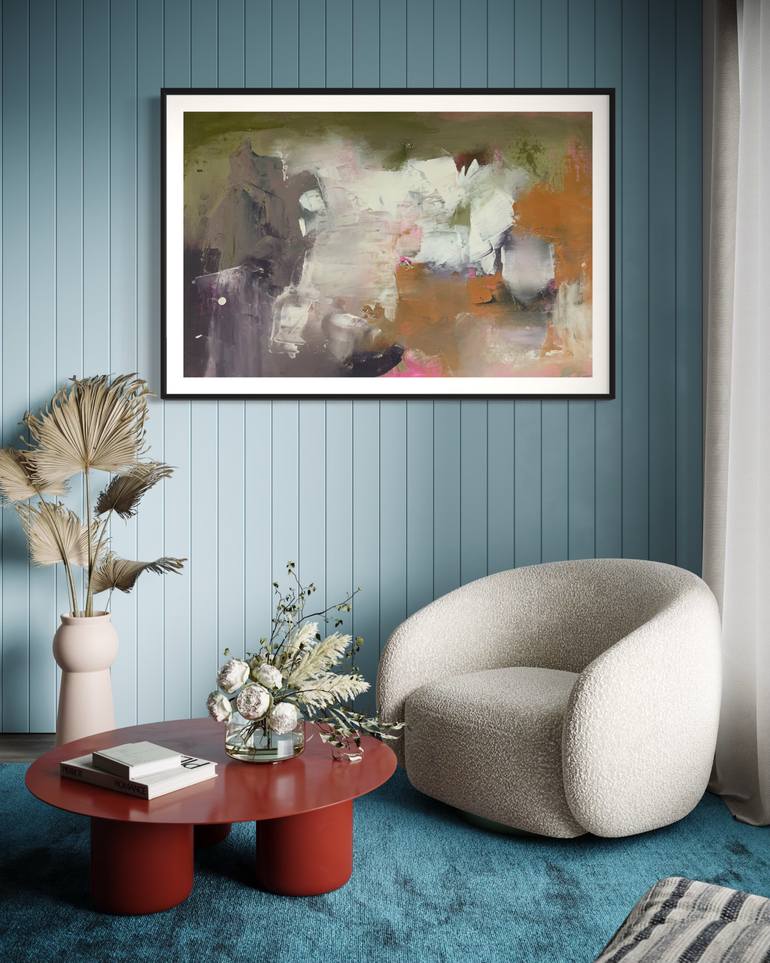 Original Abstract Expressionism Abstract Painting by Rodrigue Semabia