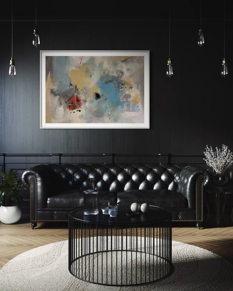 Original Abstract Expressionism Abstract Painting by Rodrigue Semabia