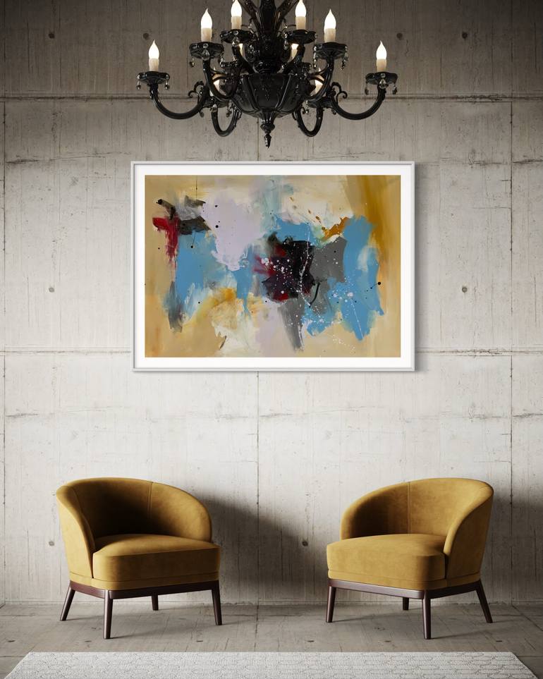 Original Abstract Expressionism Abstract Painting by Rodrigue Semabia