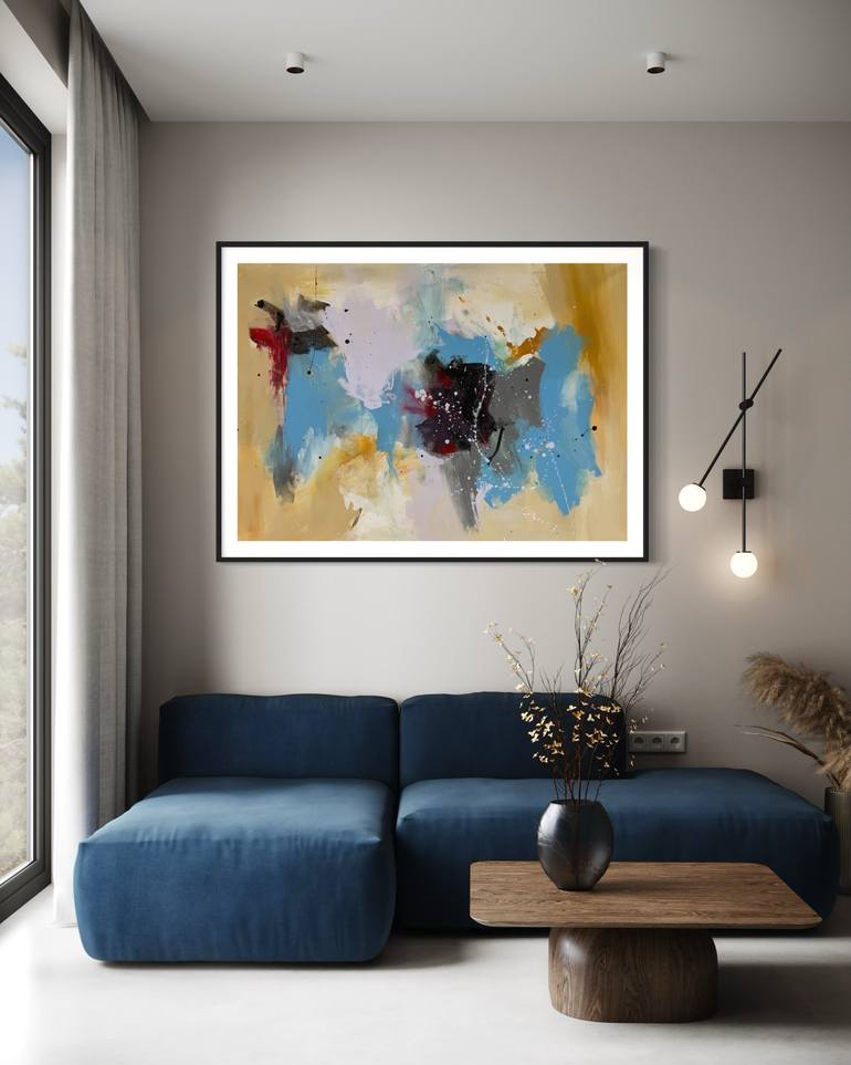 Original Abstract Expressionism Abstract Painting by Rodrigue Semabia