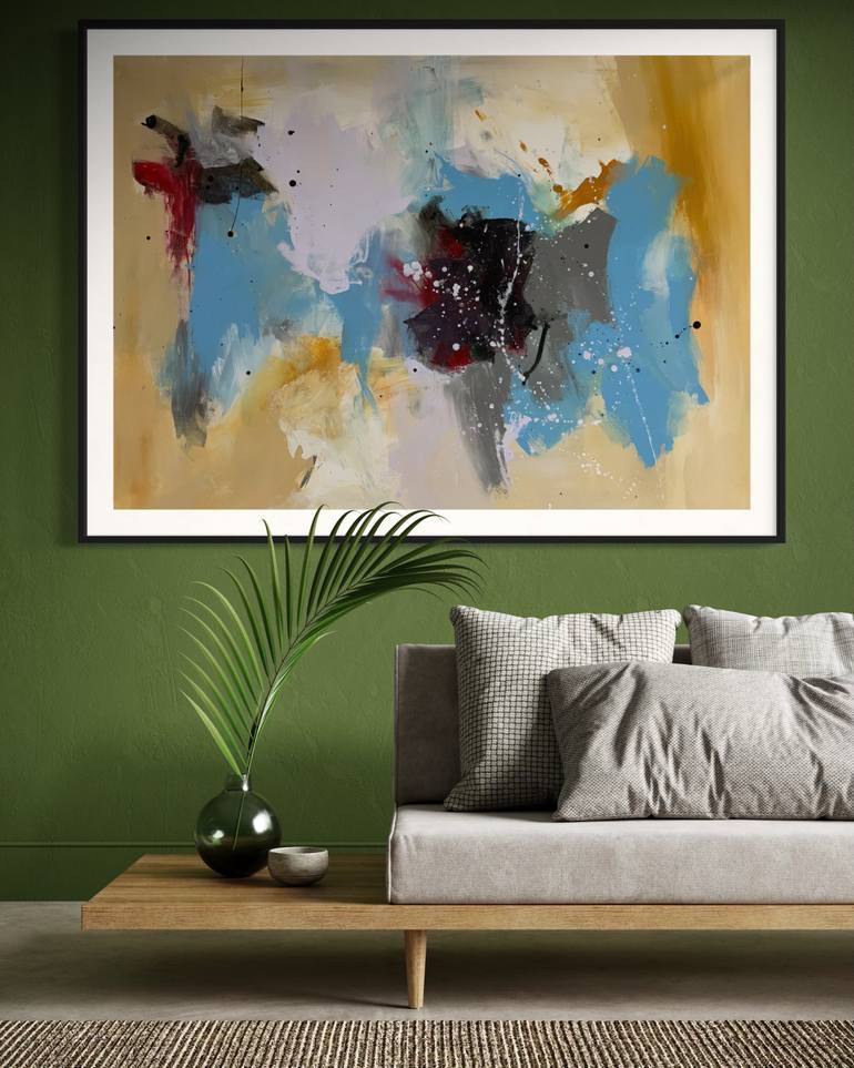 Original Abstract Expressionism Abstract Painting by Rodrigue Semabia