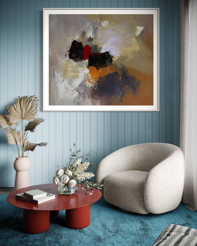Original Abstract Expressionism Abstract Painting by Rodrigue Semabia