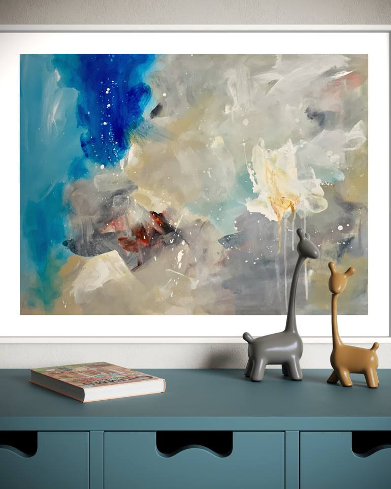 Original Abstract Expressionism Abstract Painting by Rodrigue Semabia