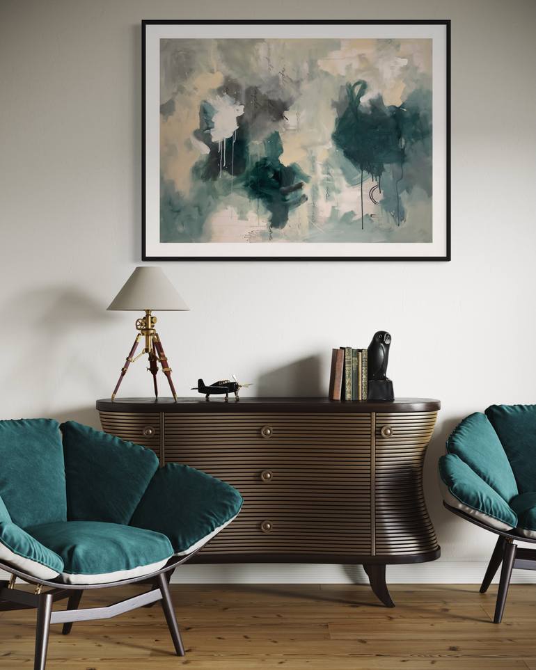 Original Abstract Expressionism Abstract Painting by Rodrigue Semabia