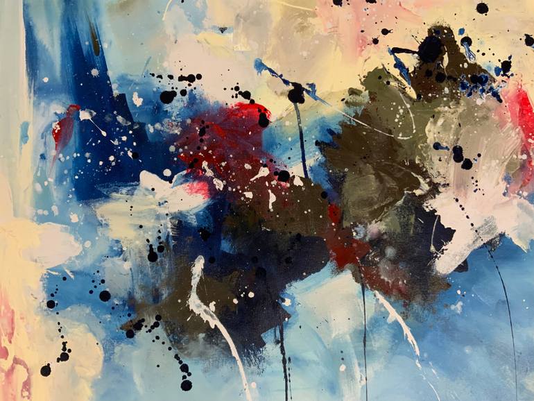 Original Abstract Expressionism Abstract Painting by Rodrigue Semabia