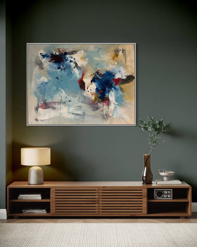 Original Abstract Expressionism Abstract Painting by Rodrigue Semabia