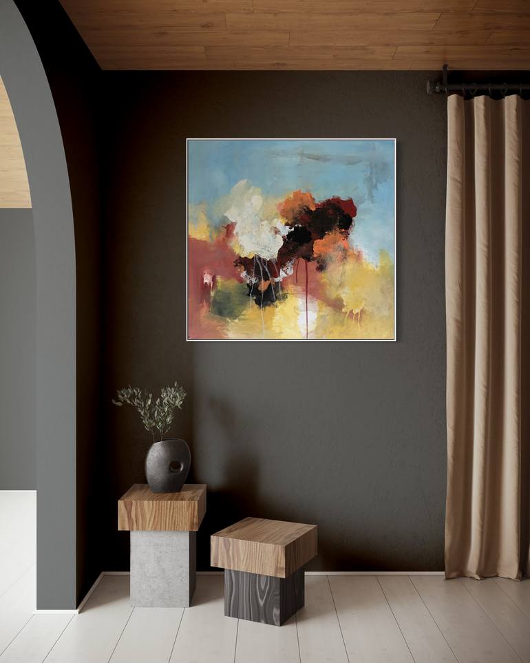 Original Abstract Expressionism Abstract Painting by Rodrigue Semabia