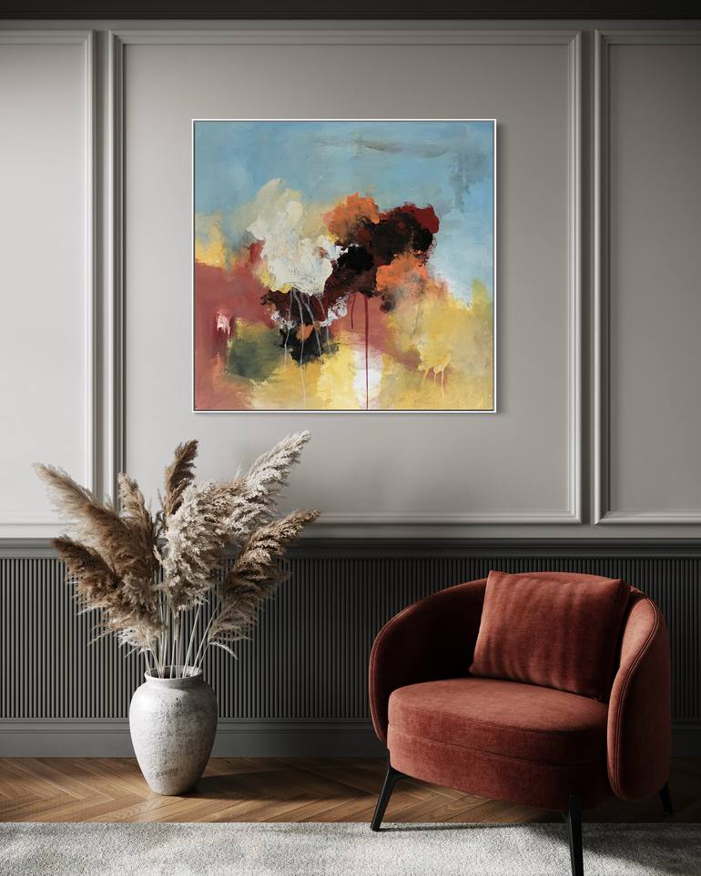 Original Abstract Expressionism Abstract Painting by Rodrigue Semabia