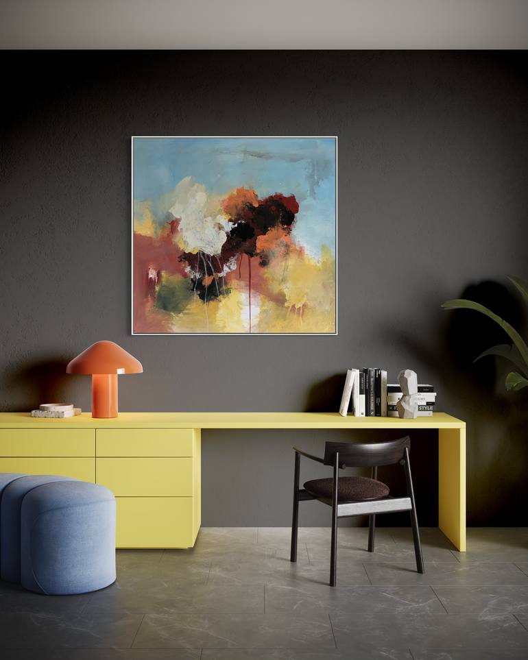 Original Abstract Expressionism Abstract Painting by Rodrigue Semabia