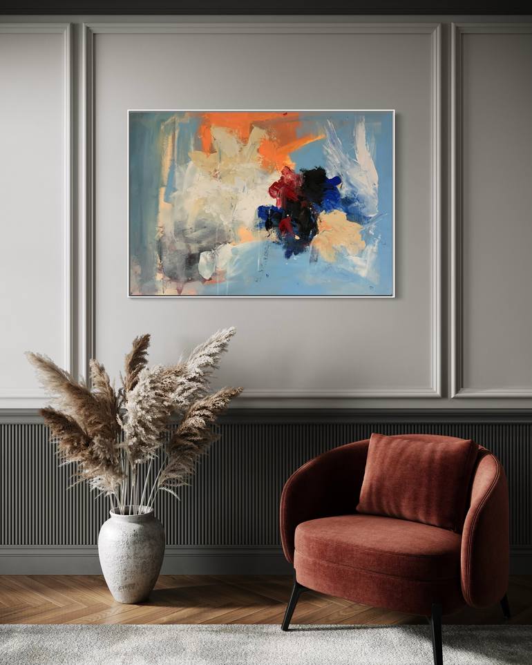 Original Abstract Expressionism Abstract Painting by Rodrigue Semabia