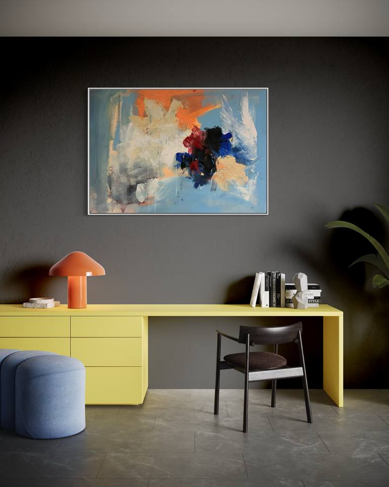Original Abstract Expressionism Abstract Painting by Rodrigue Semabia