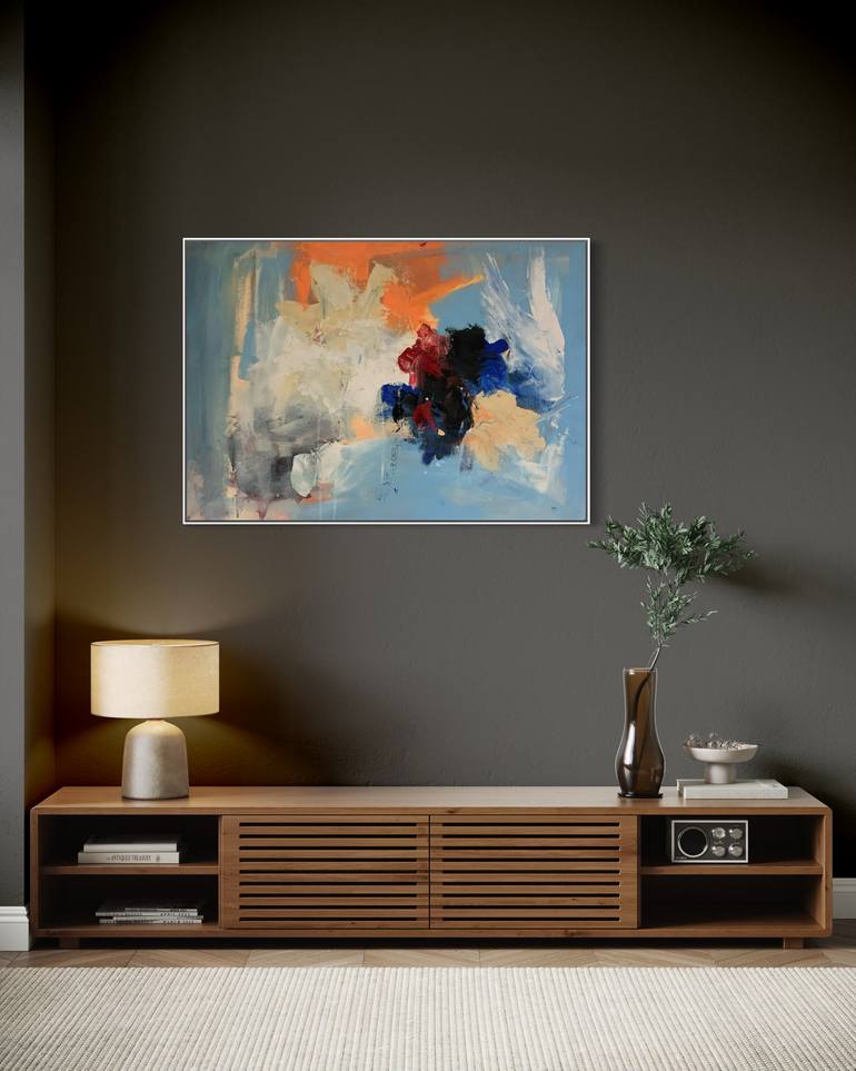 Original Abstract Expressionism Abstract Painting by Rodrigue Semabia