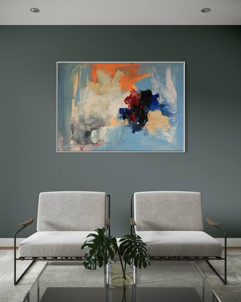 Original Abstract Expressionism Abstract Painting by Rodrigue Semabia