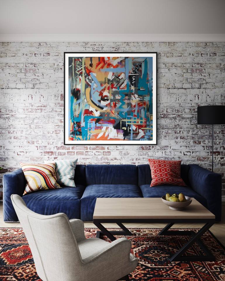 Original Abstract Expressionism Abstract Painting by Rodrigue Semabia