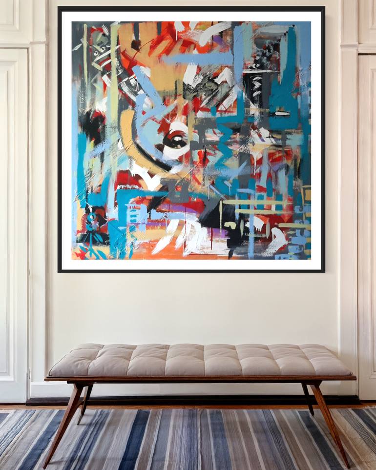 Original Abstract Expressionism Abstract Painting by Rodrigue Semabia