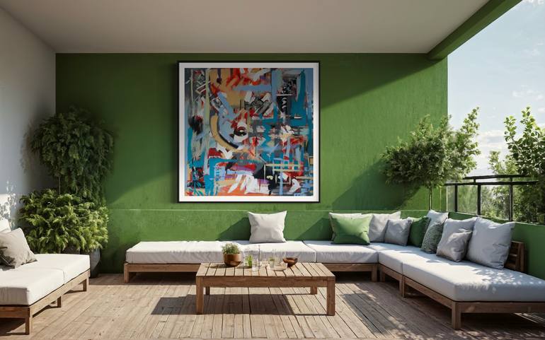 Original Abstract Expressionism Abstract Painting by Rodrigue Semabia