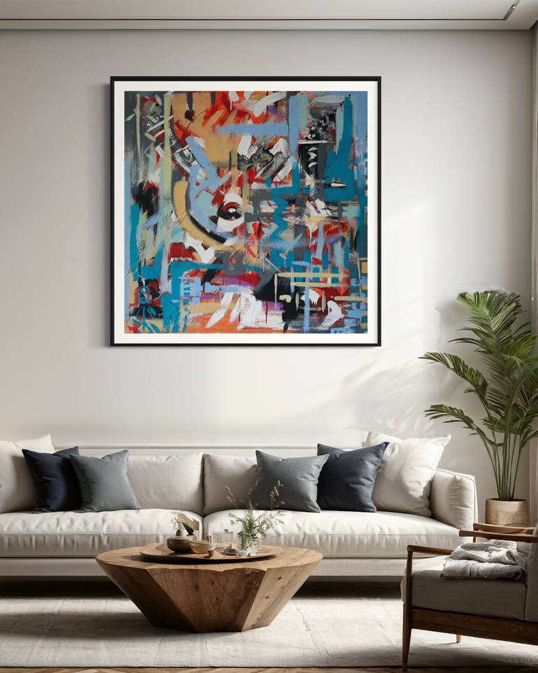 Original Abstract Expressionism Abstract Painting by Rodrigue Semabia