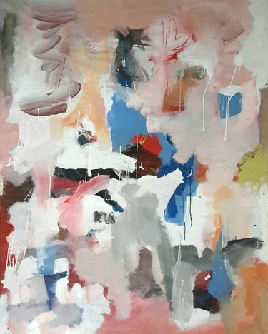 Original Abstract Expressionism Language Paintings by Rodrigue Semabia