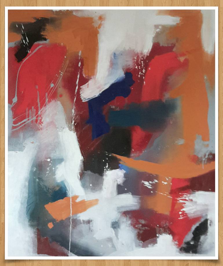Original Abstract Expressionism Abstract Painting by Rodrigue Semabia