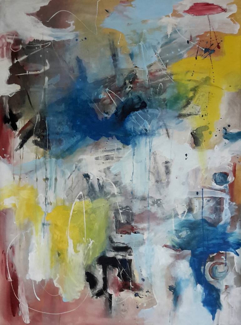 Original Abstract Expressionism Abstract Paintings by Rodrigue Semabia