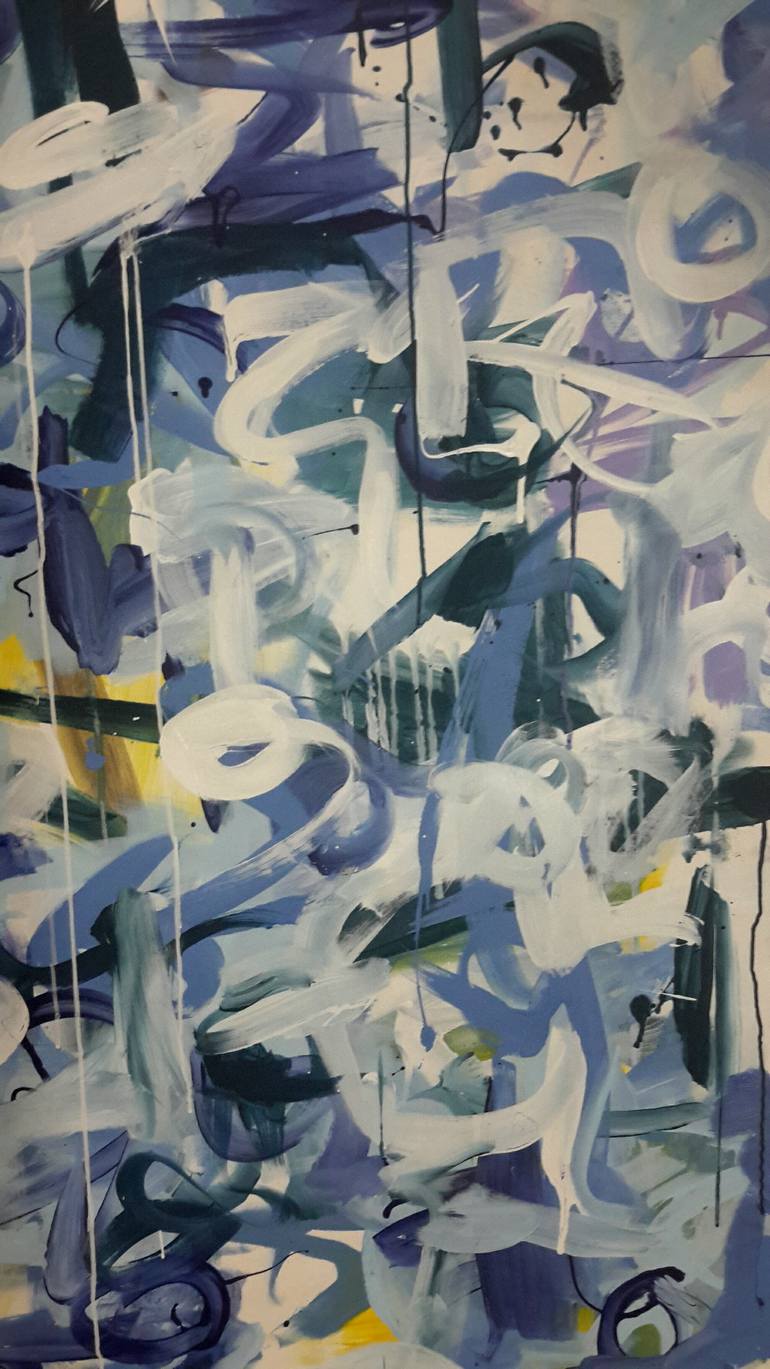 Original Abstract Expressionism Abstract Painting by Rodrigue Semabia