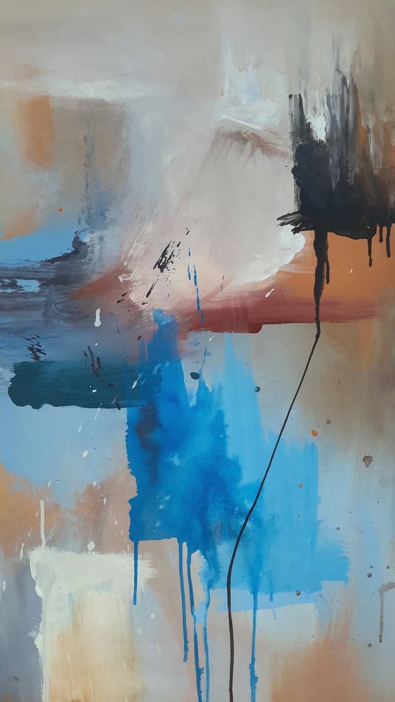 Original Abstract Expressionism Abstract Painting by Rodrigue Semabia