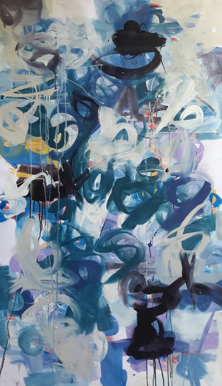 Original Abstract Expressionism Humor Paintings by Rodrigue Semabia
