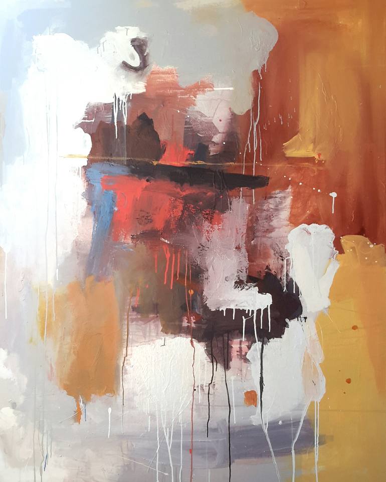 Original Abstract Expressionism Abstract Paintings by Rodrigue Semabia