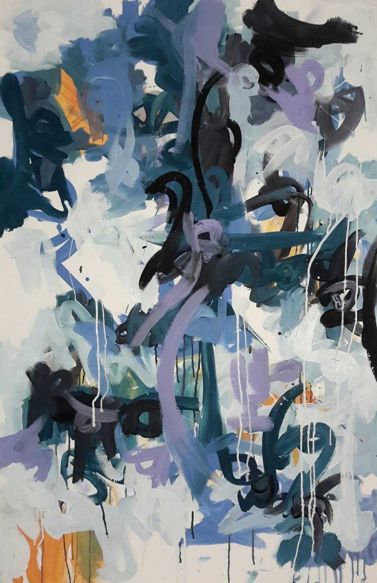 Original Abstract Expressionism Abstract Paintings by Rodrigue Semabia