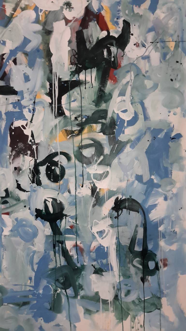 Original Abstract Expressionism Abstract Painting by Rodrigue Semabia