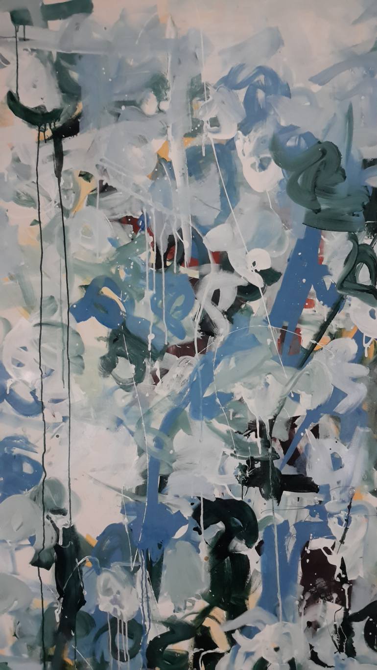 Original Abstract Expressionism Abstract Painting by Rodrigue Semabia