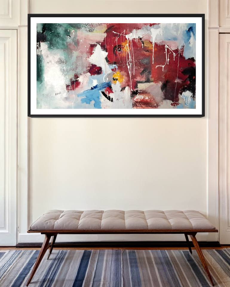 Original Abstract Expressionism Abstract Painting by Rodrigue Semabia