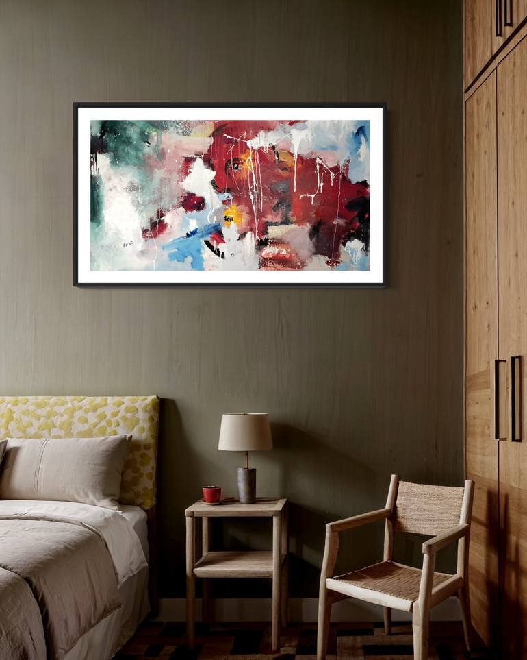 Original Abstract Expressionism Abstract Painting by Rodrigue Semabia