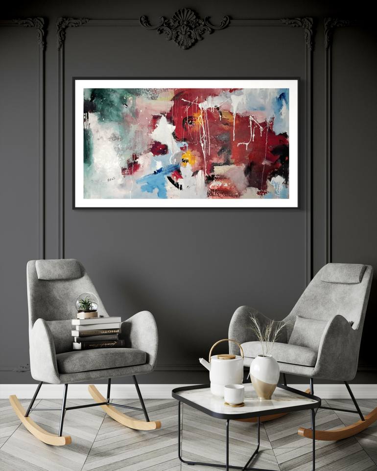 Original Abstract Expressionism Abstract Painting by Rodrigue Semabia