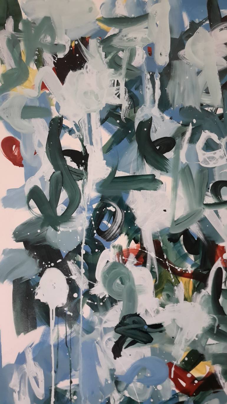 Original Abstract Expressionism Abstract Painting by Rodrigue Semabia