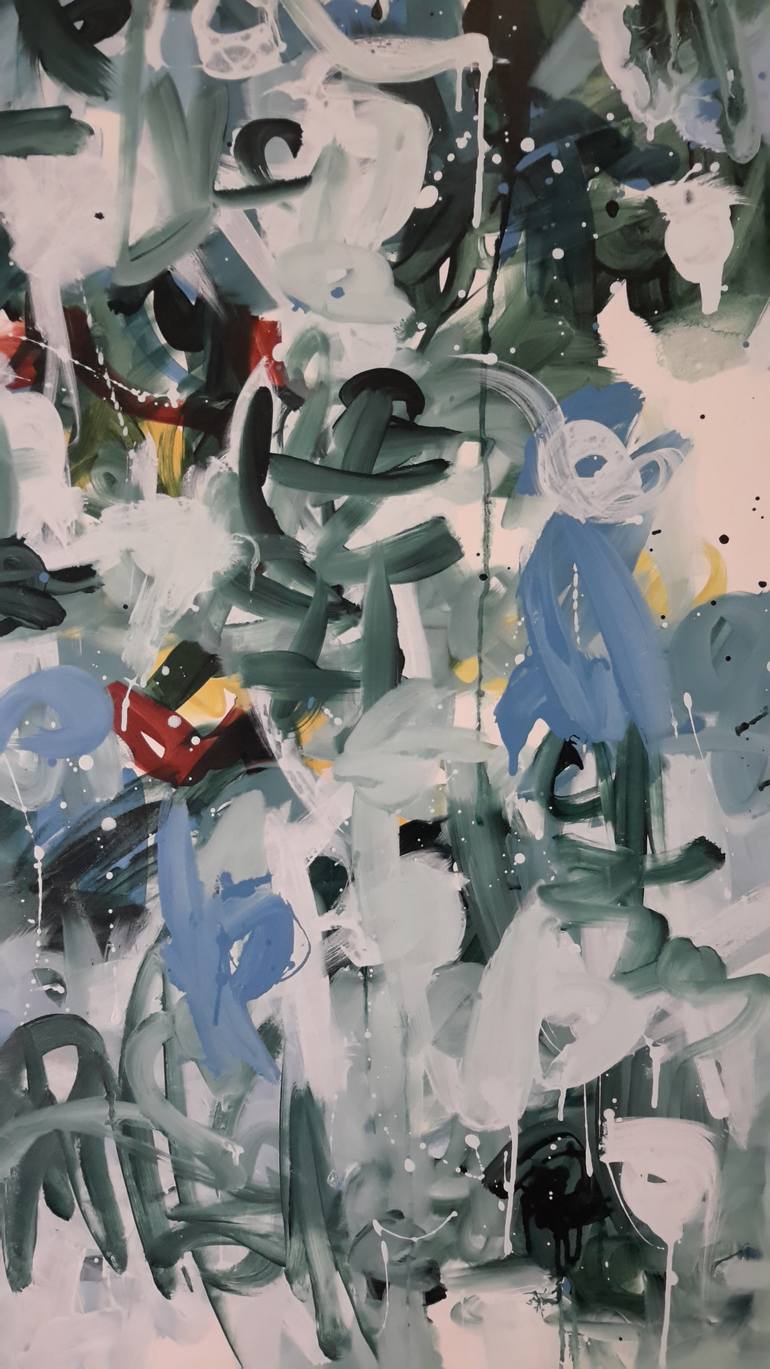 Original Abstract Expressionism Abstract Painting by Rodrigue Semabia