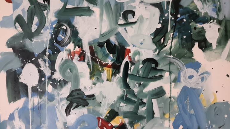 Original Abstract Expressionism Abstract Painting by Rodrigue Semabia