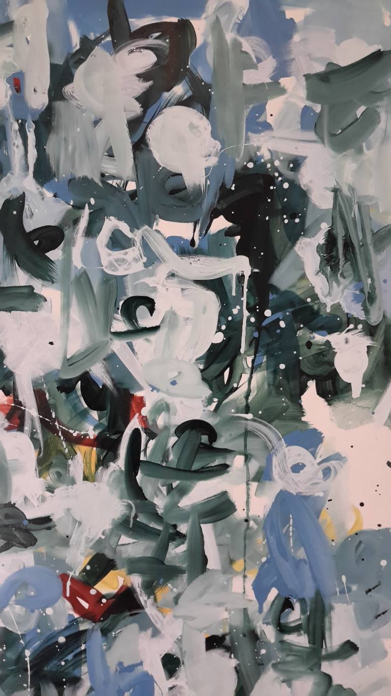 Original Abstract Expressionism Abstract Painting by Rodrigue Semabia
