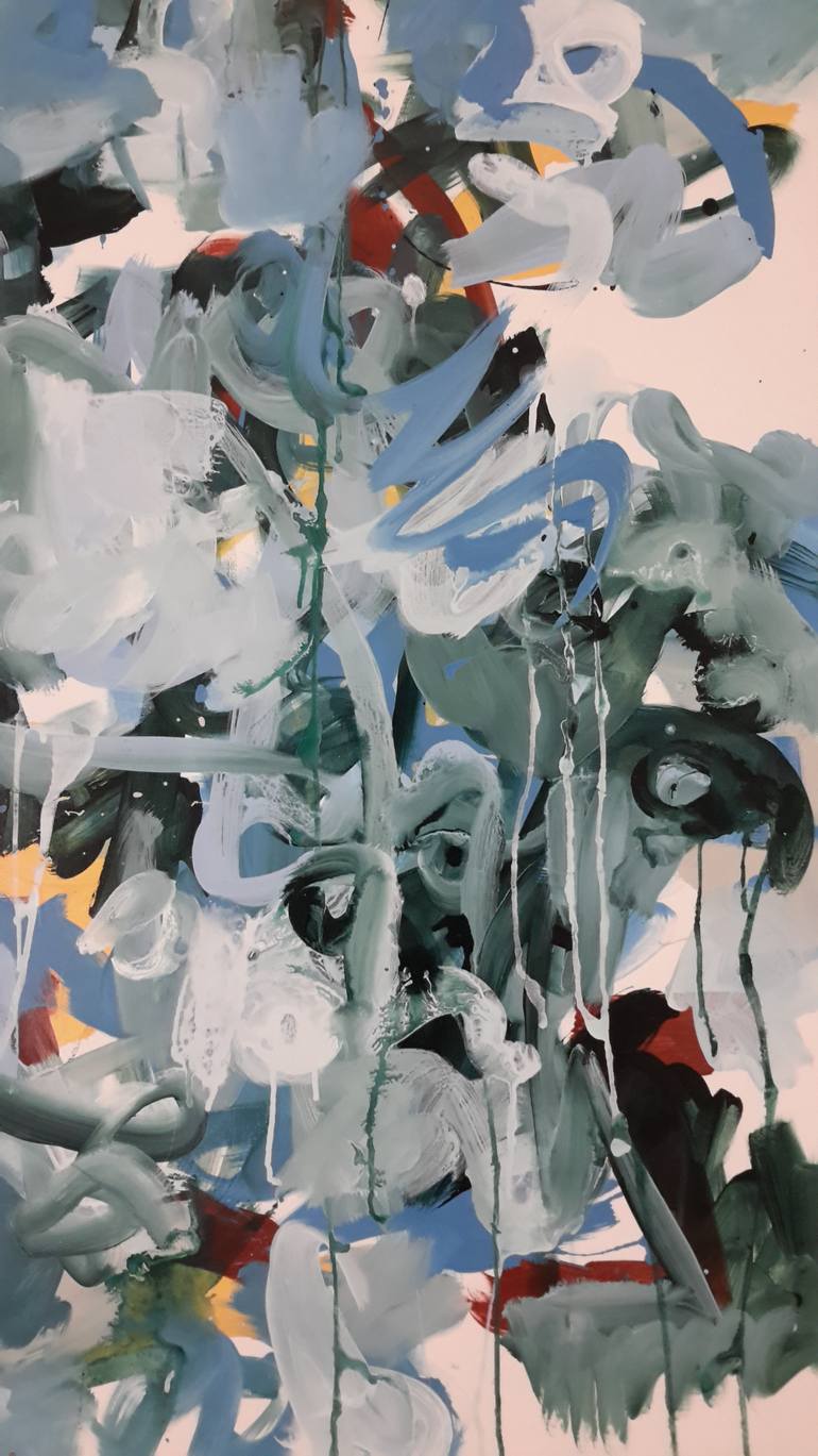 Original Abstract Expressionism Abstract Painting by Rodrigue Semabia