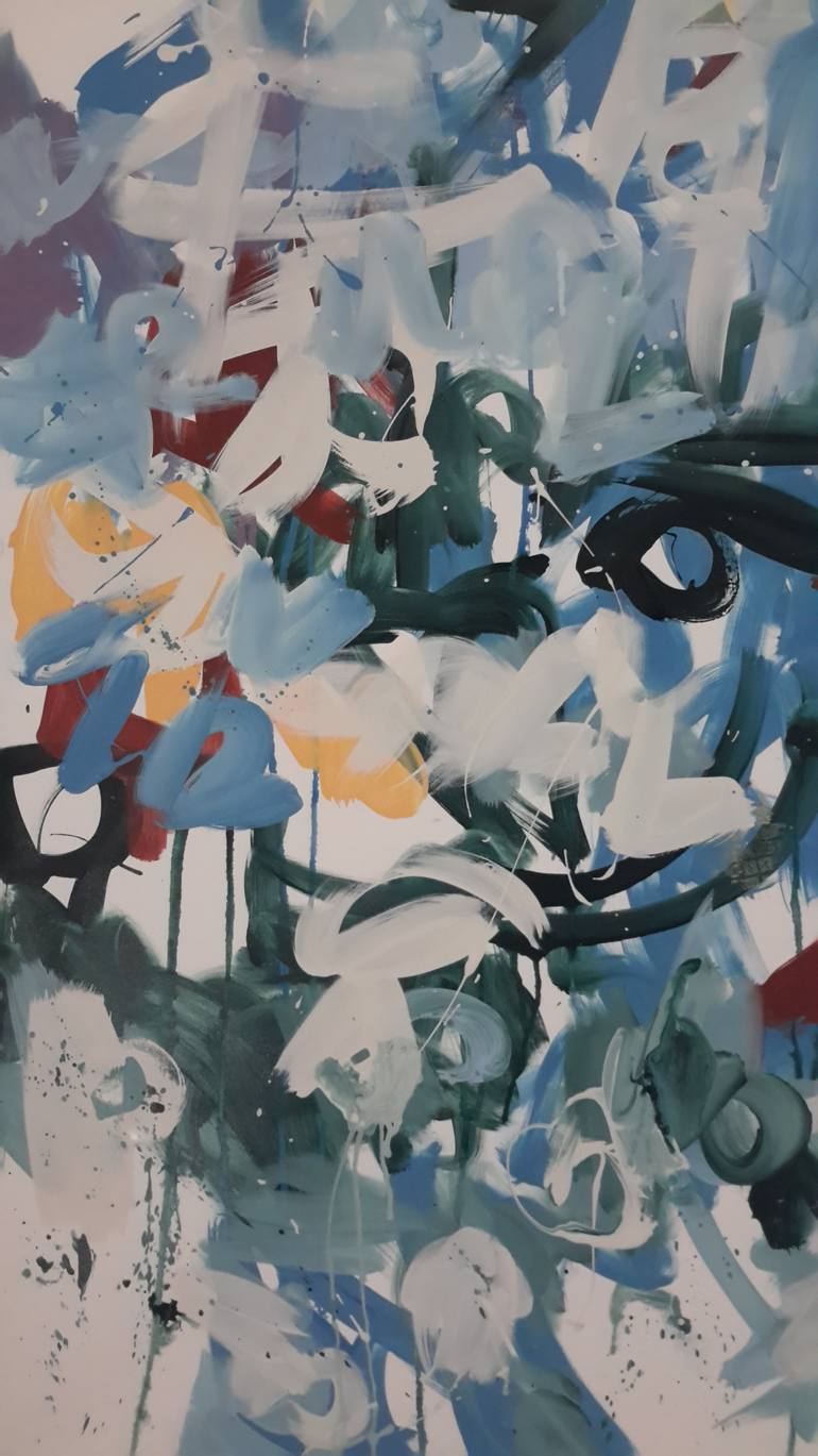 Original Abstract Expressionism Abstract Painting by Rodrigue Semabia