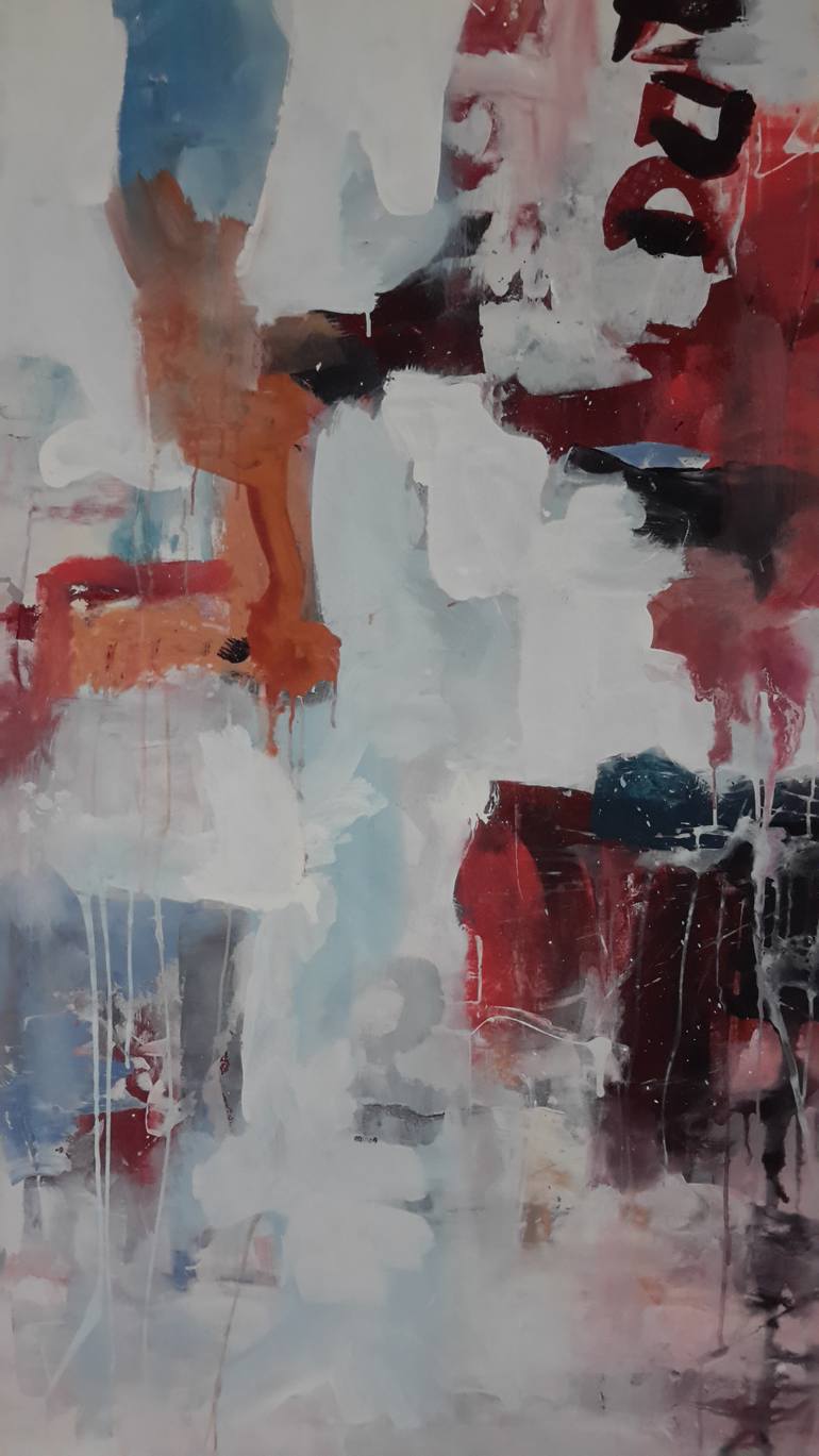 Original Abstract Expressionism Abstract Painting by Rodrigue Semabia