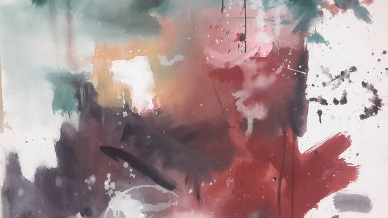 Original Abstract Expressionism Abstract Painting by Rodrigue Semabia