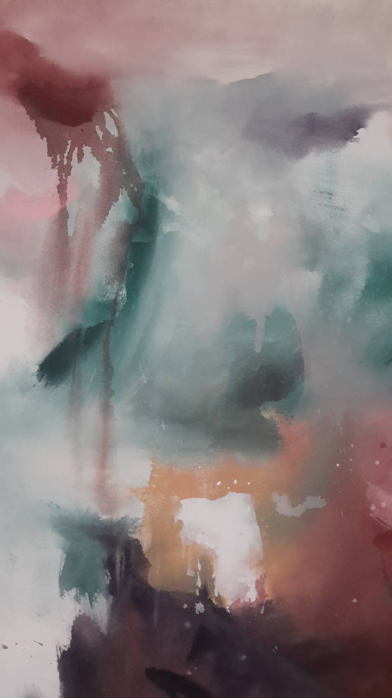 Original Abstract Expressionism Abstract Painting by Rodrigue Semabia