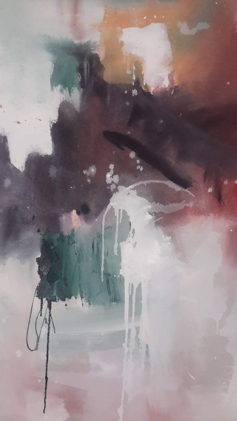 Original Abstract Expressionism Abstract Painting by Rodrigue Semabia