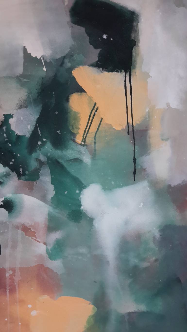 Original Abstract Expressionism Abstract Painting by Rodrigue Semabia