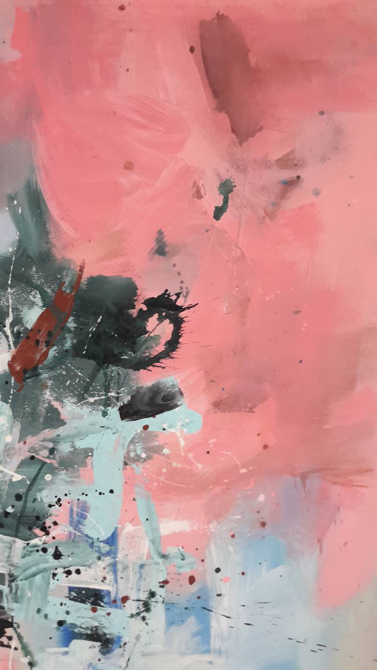 Original Abstract Expressionism Abstract Painting by Rodrigue Semabia