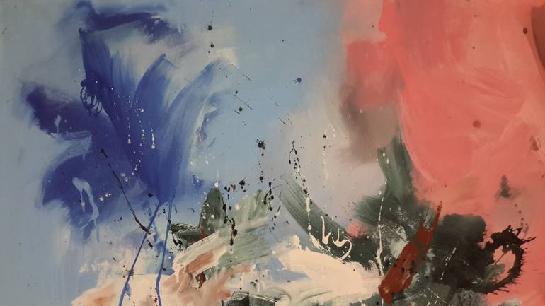 Original Abstract Expressionism Abstract Painting by Rodrigue Semabia