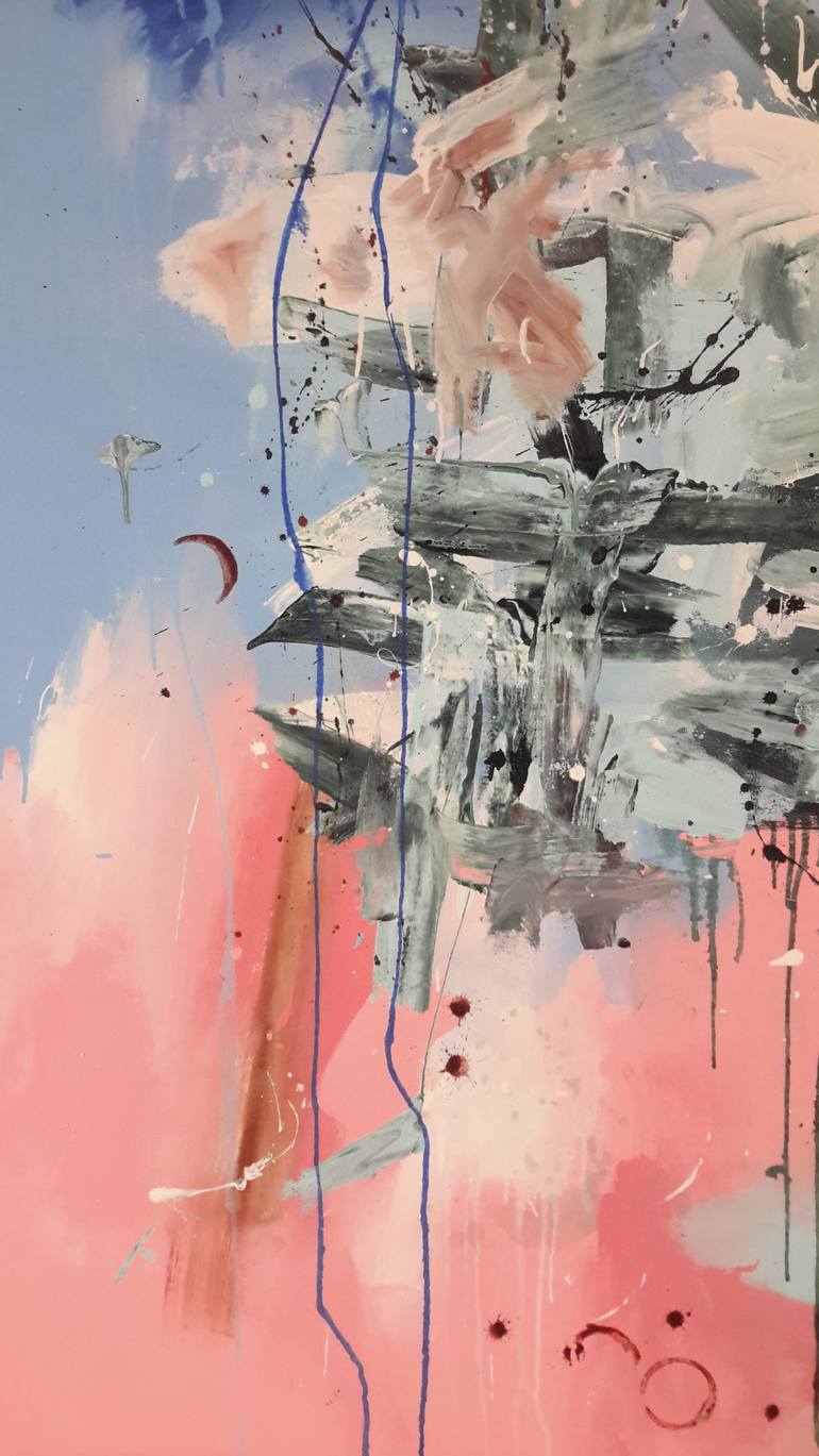 Original Abstract Expressionism Abstract Painting by Rodrigue Semabia