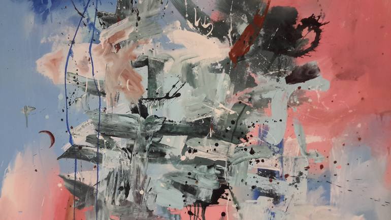 Original Abstract Expressionism Abstract Painting by Rodrigue Semabia